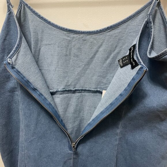 NWT Streetwear Society blue denim a-line style mini dress size XL - Picture 6 of 10